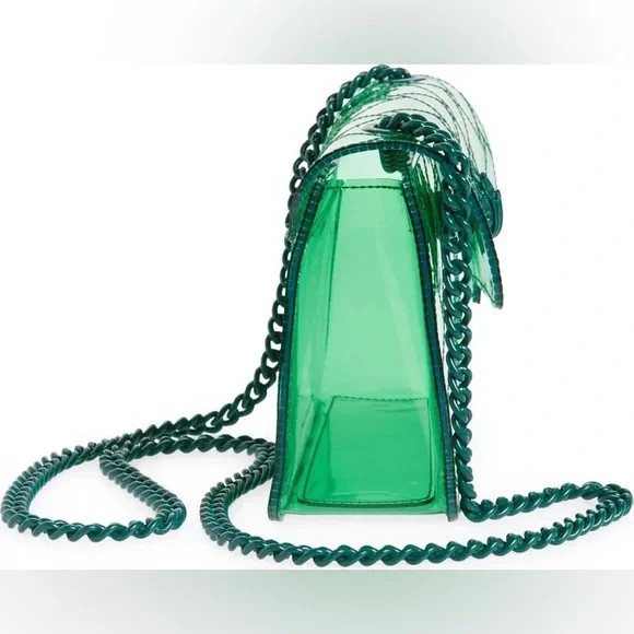 Kurt Geiger London Medium Kensington Green Vinyl Crossbody Bag - Picture 8 of 9